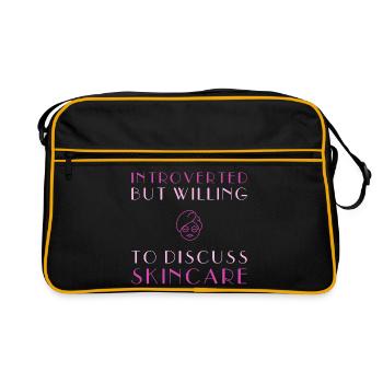Introverted But Willing To Discuss Skincare - Retro Tasche - Schwarz/Gold - Vorne