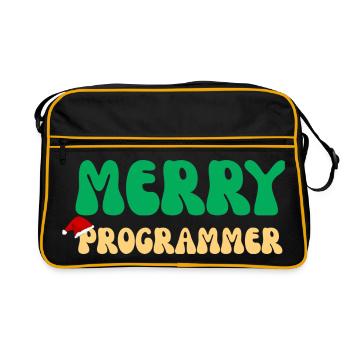 Frohe Programmierer-Weihnachten Lustiges Coding-Tech-Geschenk - Retro Tasche - Schwarz/Gold - Vorne