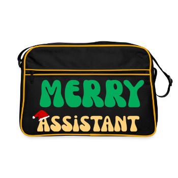 Frohe Assistenten-Weihnachten Virtuelles PA-Büro-Geschenk - Retro Tasche - Schwarz/Gold - Vorne