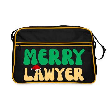 Fröhlicher Anwalt Weihnachtspullover Lustiges Anwaltsweihnachten - Retro Tasche - Schwarz/Gold - Vorne