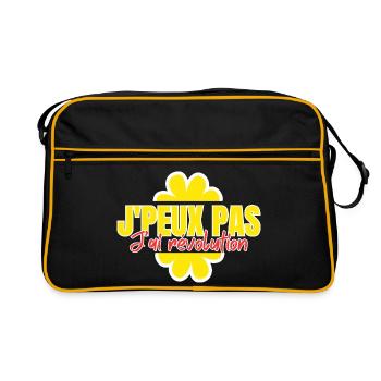 Ich kann nicht, ich habe eine Revolution - Retro Tasche - Schwarz/Gold - Vorne