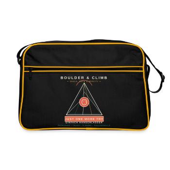 Boulder & Climb - Just One More Try - Retro Tasche - Schwarz/Gold - Vorne