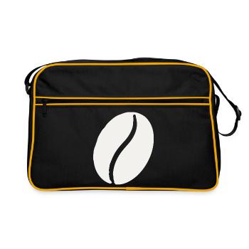 Kaffeebohne Linienminimalistik - Retro Tasche - Schwarz/Gold - Vorne