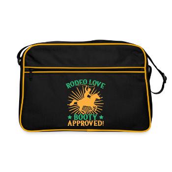 Western Rider Rodeo Love Booty Approved Cowgirl - Retro Tasche - Schwarz/Gold - Vorne