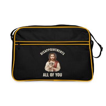 Disappointments Jesus mit Windhund - Retro Tasche - Schwarz/Gold - Vorne