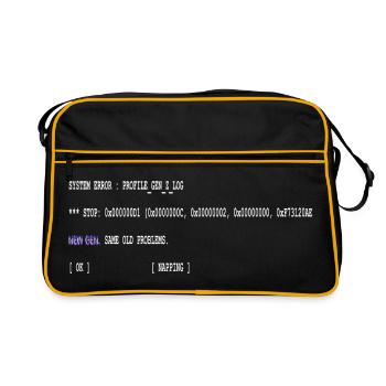 Lustiger Programmierer Spruch New Gen Same Old Pro - Retro Tasche - Schwarz/Gold - Vorne