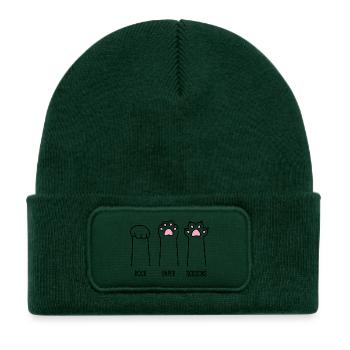 Rock Paper Scissors - Kids' Recycled Patch Beanie - bottle green - Front