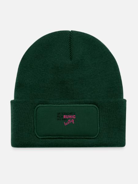 Unterschätz mich ruhig Spruch lustig - Kinder Recycelter Patch Beanie - Flaschengrün - Vorne