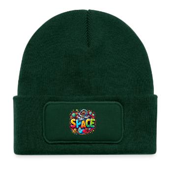 Space astronaut child - Kids' Recycled Patch Beanie - bottle green - Front