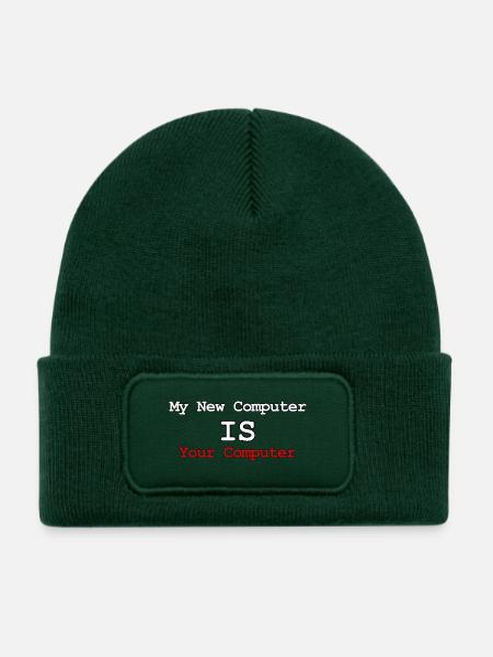 Mein neuer Computer ist Ihr Computer - Kinder Recycelter Patch Beanie - Flaschengrün