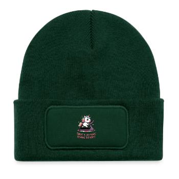 La transpiration est tout simplement magique en quittant le corps ! - Bonnet enfant en polyester recyclé avec patch - vert bouteille - Devant
