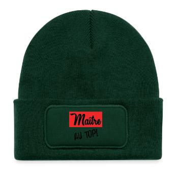 MASTER. MASTER. THANK YOU. THANK YOU MASTER - Kids' Recycled Patch Beanie - bottle green - Front