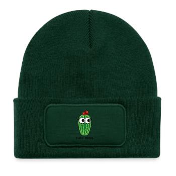 Câlins gratuits Cactus - Bonnet enfant en polyester recyclé avec patch - vert bouteille - Devant