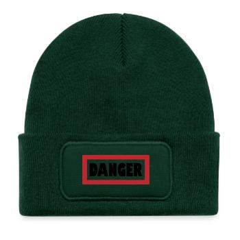 Warning: Stylishly - Kids' Recycled Patch Beanie - bottle green - Front