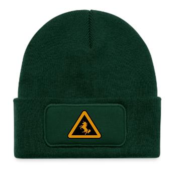 Attention unicorn, danger - Kids' Recycled Patch Beanie - bottle green - Front
