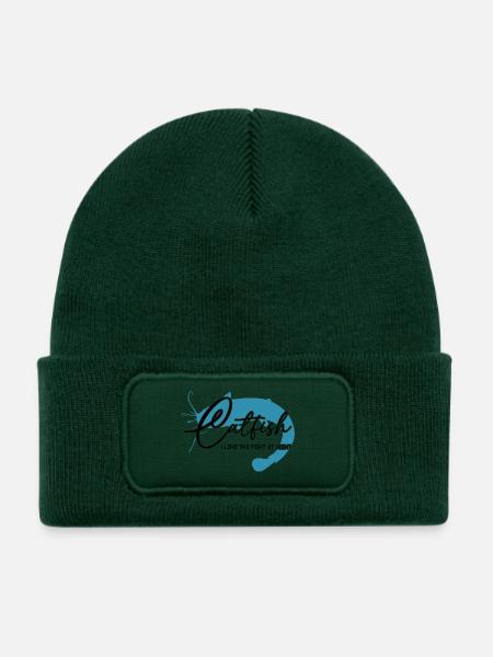 Wels Waller angeln Sportfischen Flussmonster - Kinder Recycelter Patch Beanie - Flaschengrün - Vorne