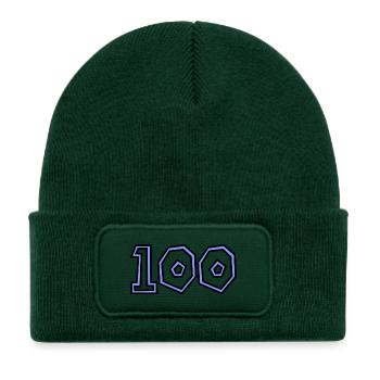 100. 100 YEARS. 100th ANNIVERSARY. 100 BIRTHDAY - Kids' Recycled Patch Beanie - bottle green - Front