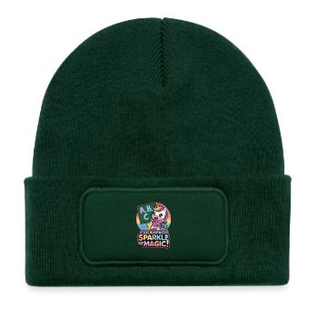 Teaching With Sparkle And Magic! - Kids' Recycled Patch Beanie - bottle green - Front