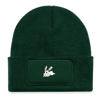 Lapin lapin lapin de pâques - Bonnet enfant en polyester recyclé avec patch - vert bouteille - Devant