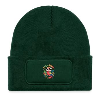 Talk Birdy To Me - Kids' Recycled Patch Beanie - bottle green - Front