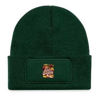 I'd Rather Be Geocaching - Kids' Recycled Patch Beanie - bottle green - Front