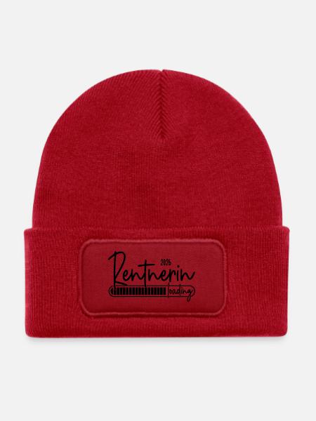 Rentnerin 2026 Loading - Kinder Recycelter Patch Beanie - klassisch Rot