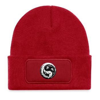 Yin and Yang Orca - Kids' Recycled Patch Beanie - classic red - Front
