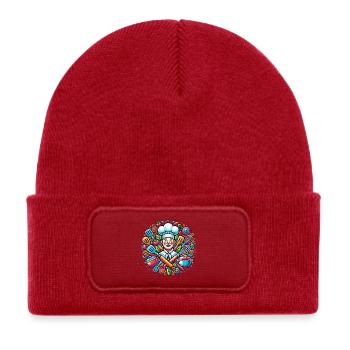 Chef Logo - Bonnet enfant en polyester recyclé avec patch - rouge classique - Devant