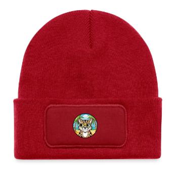 Australian Spotted Mist Cat Breed Cartoon Beach - Kids' Recycled Patch Beanie - classic red - Front