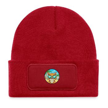 Australian Spotted Mist Cat Breed Cartoon Beach - Kids' Recycled Patch Beanie - classic red - Front