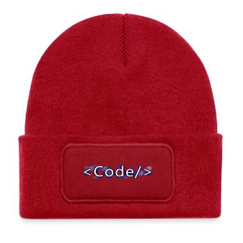 Code style (purple) - Kids' Recycled Patch Beanie - classic red - Front