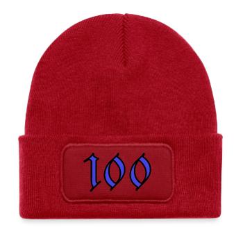 100. 100 YEARS. 100th ANNIVERSARY. BIRTHDAY 100 - Kids' Recycled Patch Beanie - classic red - Front