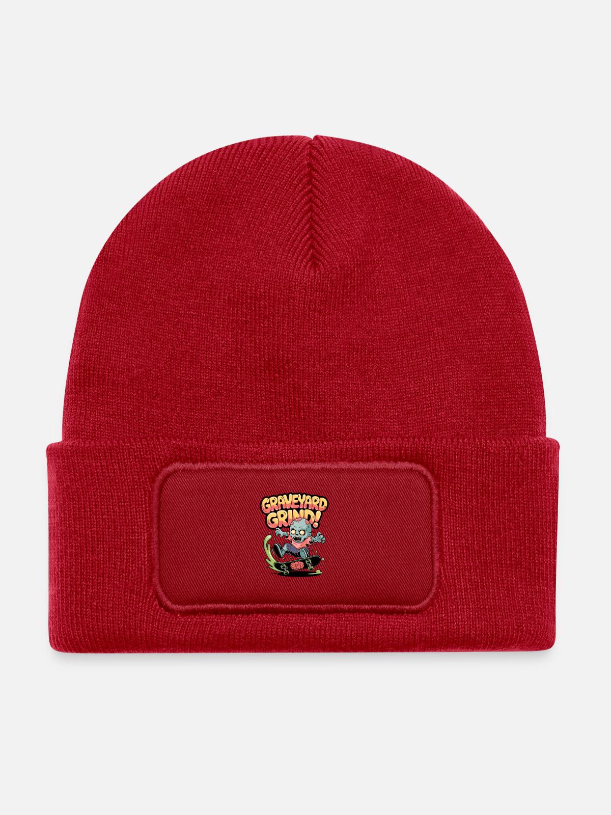 Friedhofs-Grind! - Kinder Recycelter Patch Beanie - klassisch Rot - Vorne