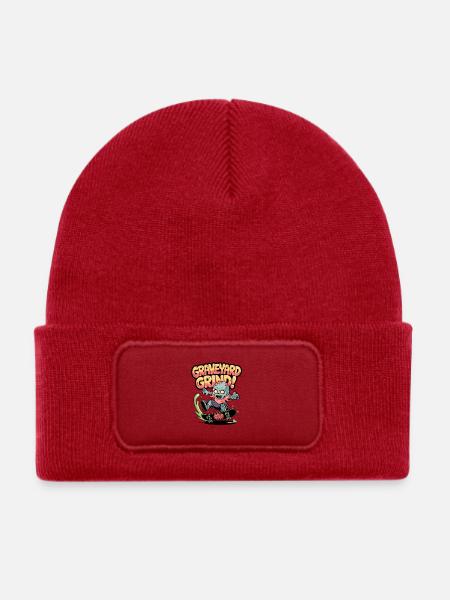 Friedhofs-Grind! - Kinder Recycelter Patch Beanie - klassisch Rot - Vorne