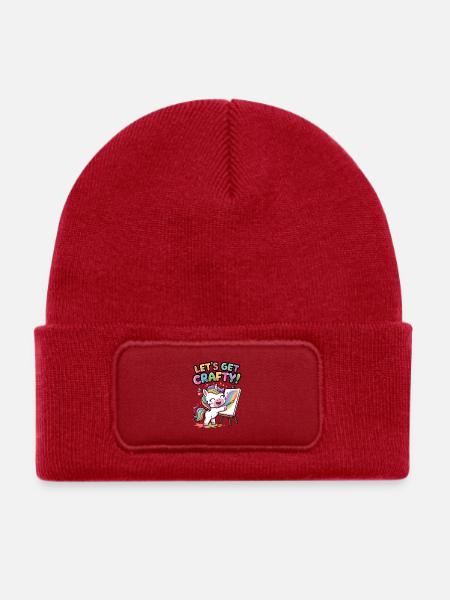 Lass uns kreativ werden! - Kinder Recycelter Patch Beanie - klassisch Rot