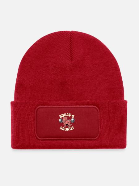 Squat-O Saurus - Kinder Recycelter Patch Beanie - klassisch Rot