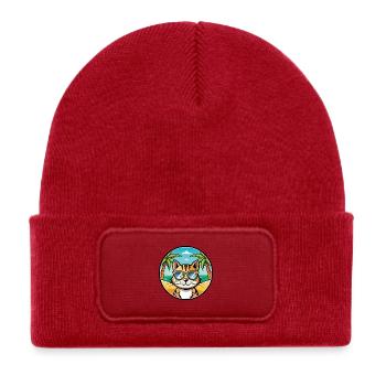 Lunettes de soleil de dessin animé de race de chat domestique plage - Bonnet enfant en polyester recyclé avec patch - rouge classique - Devant