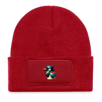Blue Jay Cartoon Character Colorful Pet Animal - Kids' Recycled Patch Beanie - classic red - Front