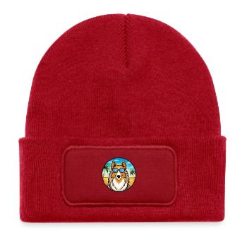 Rough Collie Dog Breed Cartoon Sunglasses Beach - Kids' Recycled Patch Beanie - classic red - Front