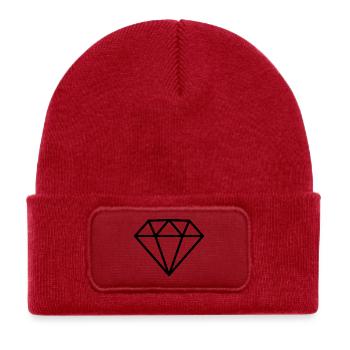 Diamant - Kinder Recycelter Patch Beanie - klassisch Rot - Vorne