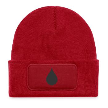 Drop Shape Logo Symbol - Kids' Recycled Patch Beanie - classic red - Front