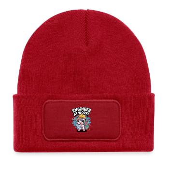 Engineer At Work! - Kids' Recycled Patch Beanie - classic red - Front