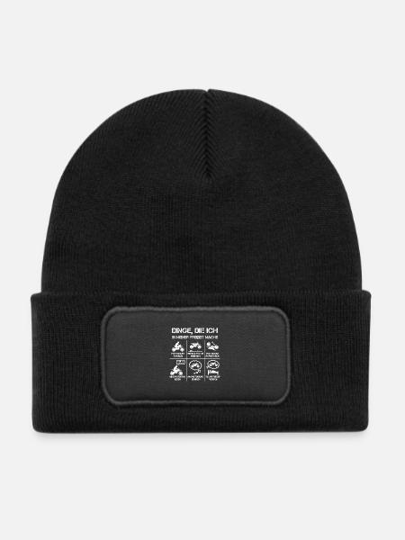 Freizeit - Motorradfahrer - Biker - Kinder Recycelter Patch Beanie - Schwarz