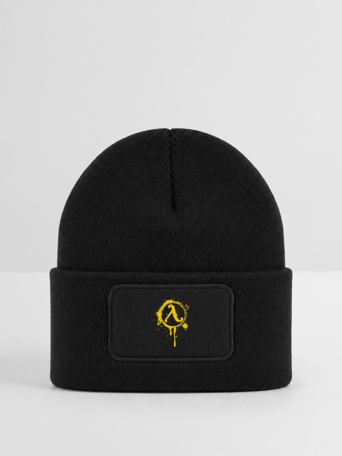 Halbwertszeit Widerstand Lambda-Symbol - Kinder Recycelter Patch Beanie - Schwarz - Vorne