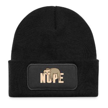 Non paresseux - Bonnet enfant en polyester recyclé avec patch - noir - Devant