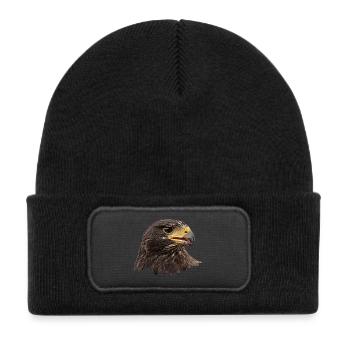 Eagle, Falcon, Falconry Bird of Prey, Brown - Kids' Recycled Patch Beanie - black - Front