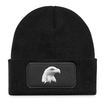 Eagle's Head, Bald Eagle, Eagle, Bird of Prey - Kids' Recycled Patch Beanie - black - Front