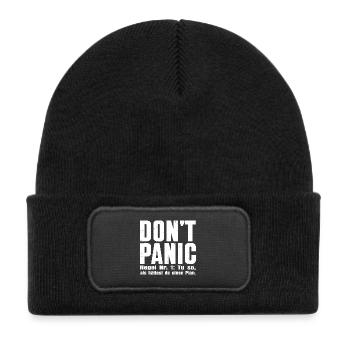 DON'T PANIC – The First Rule - Kids' Recycled Patch Beanie - black - Front