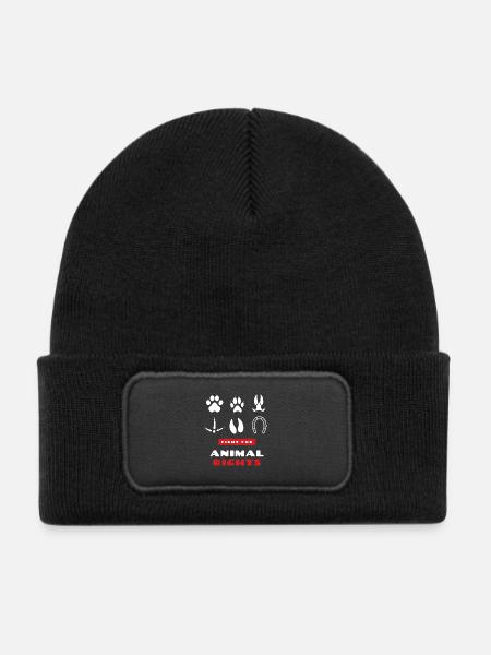 animal rights - Kinder Recycelter Patch Beanie - Schwarz