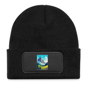 Dolomites Italie Affiche de voyage vintage Souvenir WPA - Bonnet enfant en polyester recyclé avec patch - noir - Devant